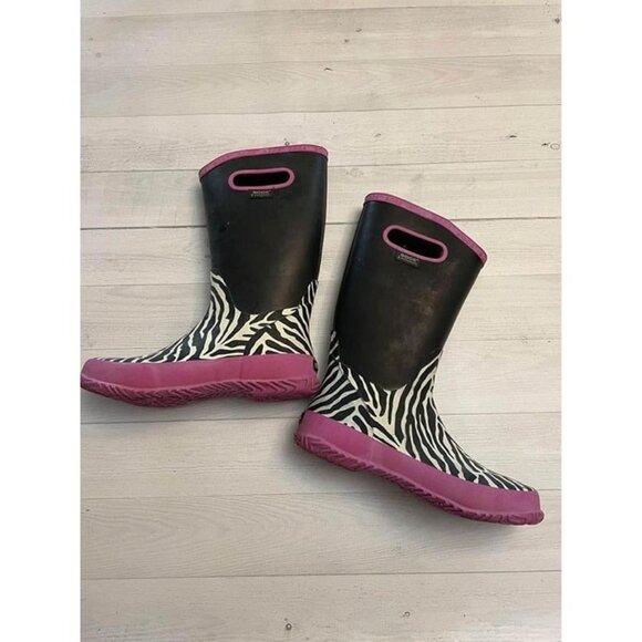 bogs girls zebra print rainboots‎ size 5 - Picture 1 of 10